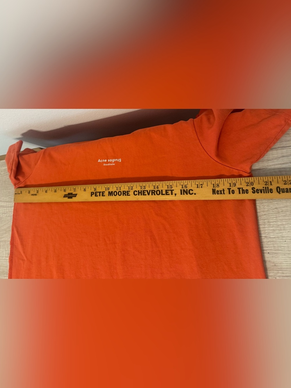 Acne Studios Orange Reverse Logo T-Shirt Dress Streetwear Relaxed Fit Medium - Picture 8 of 11